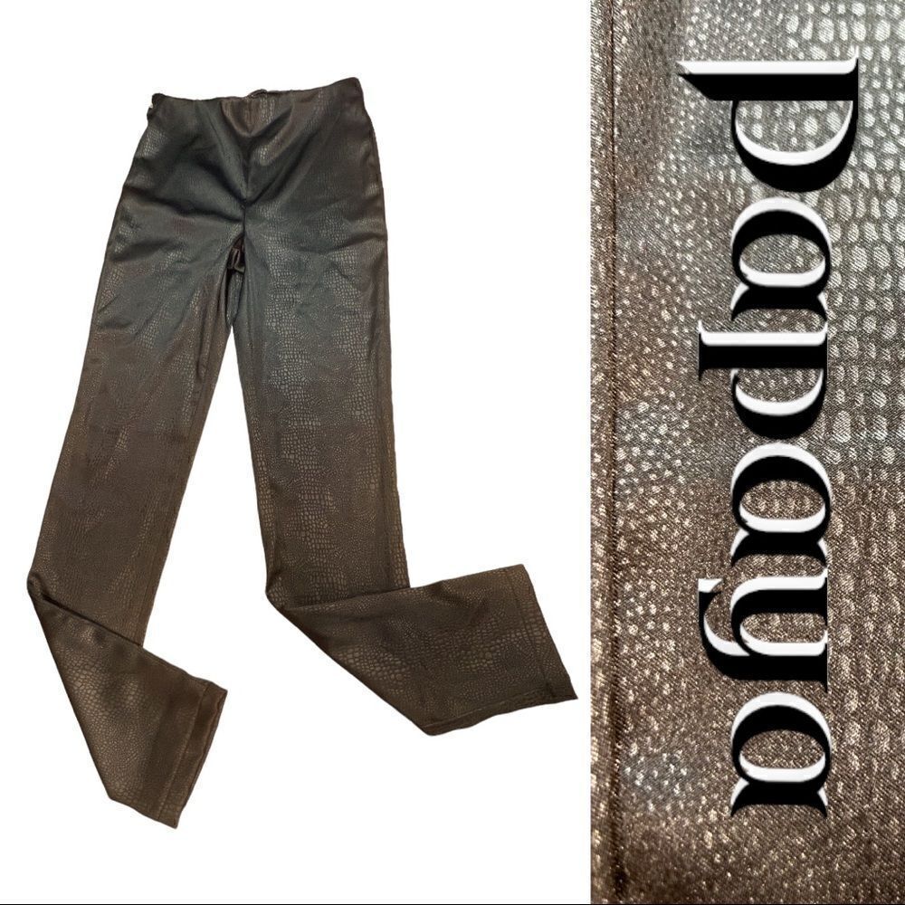 papaya Shinny Animal Print Faux leather Leggings Black Small.